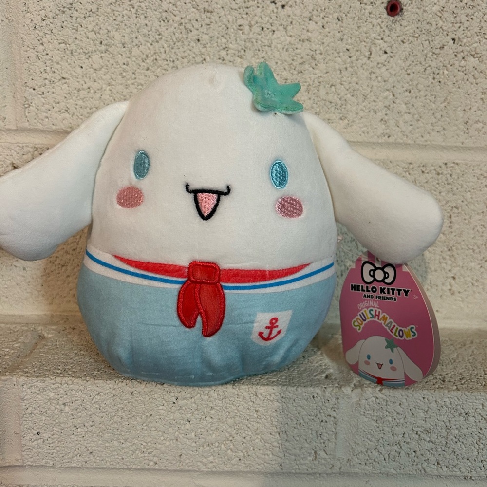 Hello Kitty Cinnamoroll Plush Toy - White and Blue From Original Squishmallows